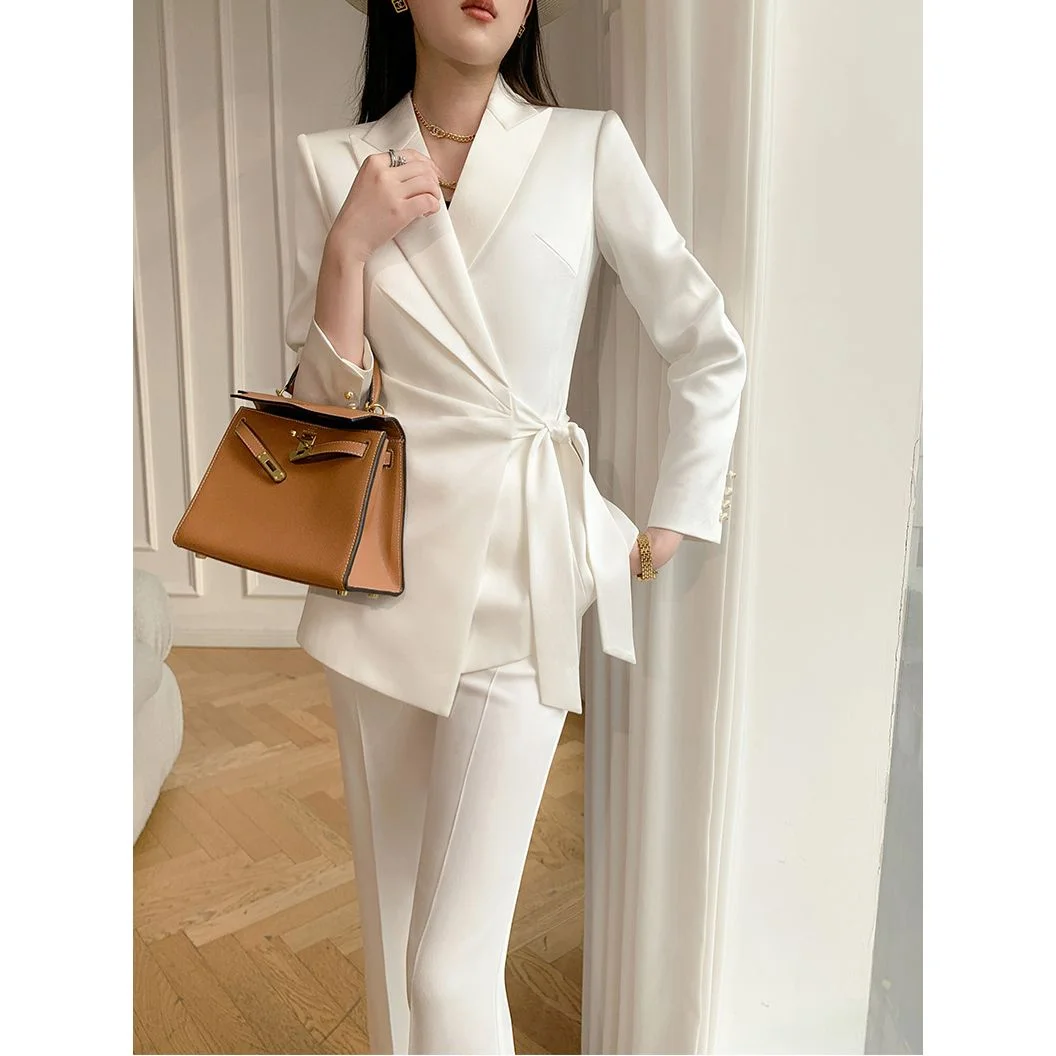 Женский Повседневный офисный комплект из двух предметов элегантный облегающий