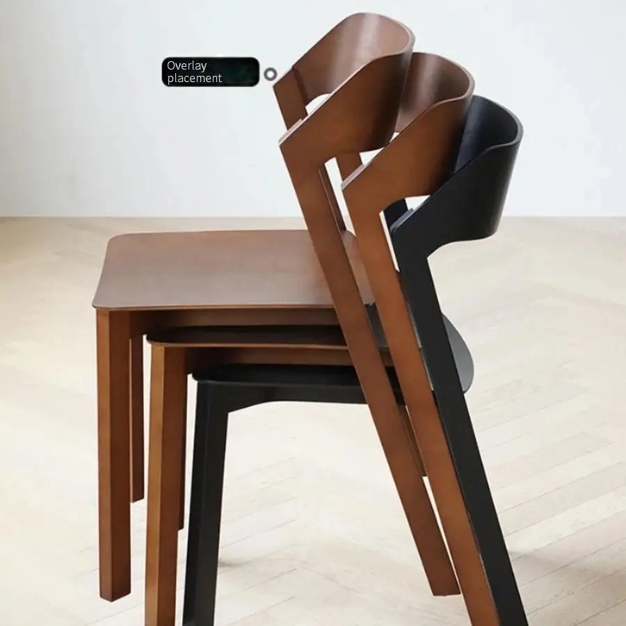 Деревянный обеденный стул черный коричневый классический дизайн портативные