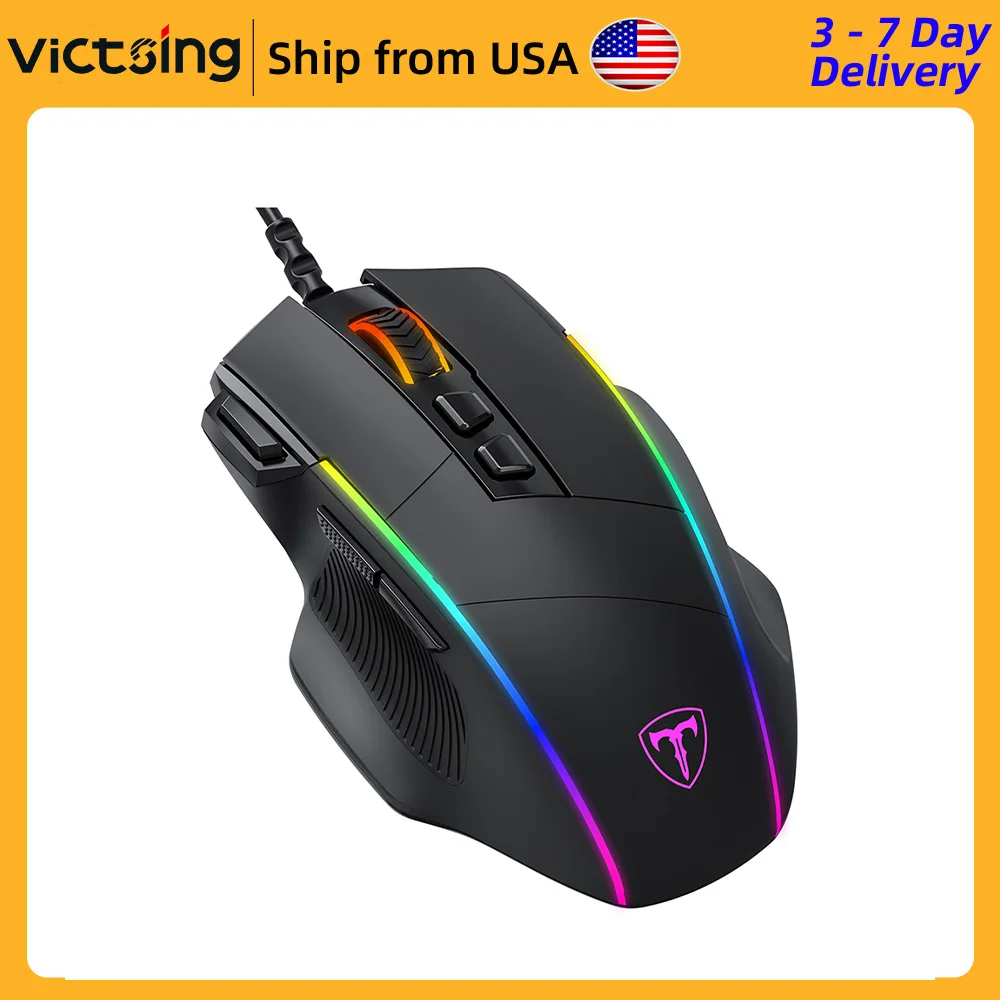 

VicTsing PC278 Ergonomic Wired Gaming Mouse 8 Programmable Buttons 5 Levels Adjustable DPI up to 8000 Wired Computer Gaming Mice