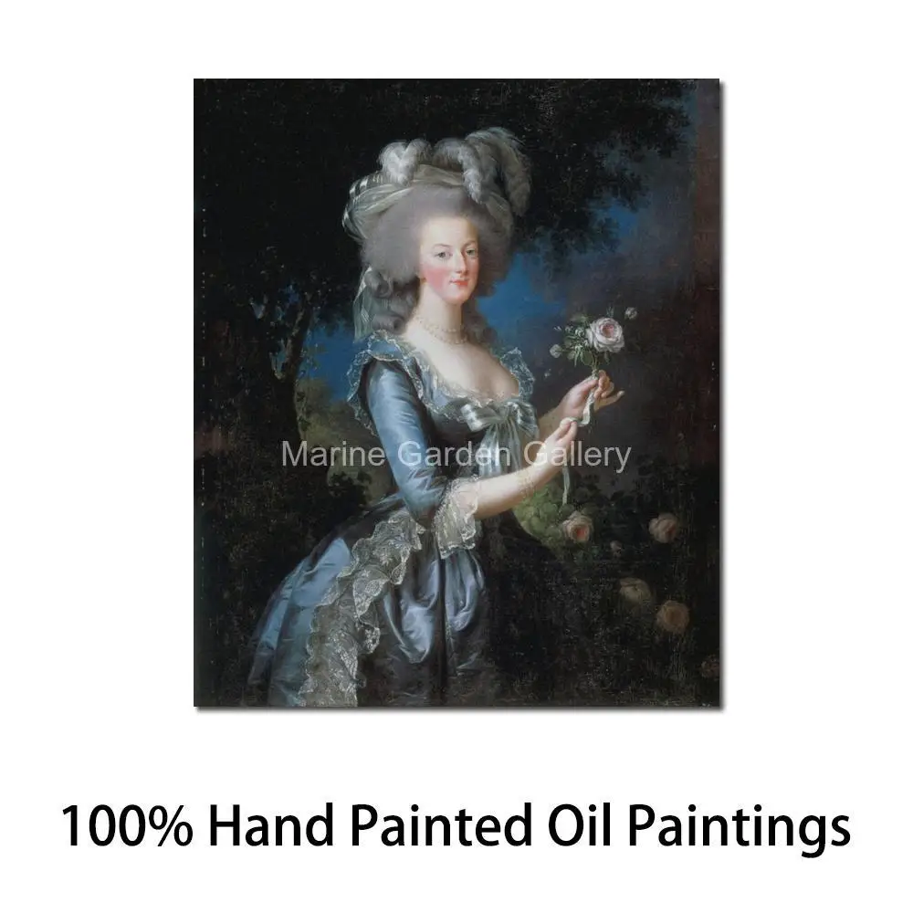 Картина маслом Земалу &quotПортрет Марии-Антуанетты с розой&quot
