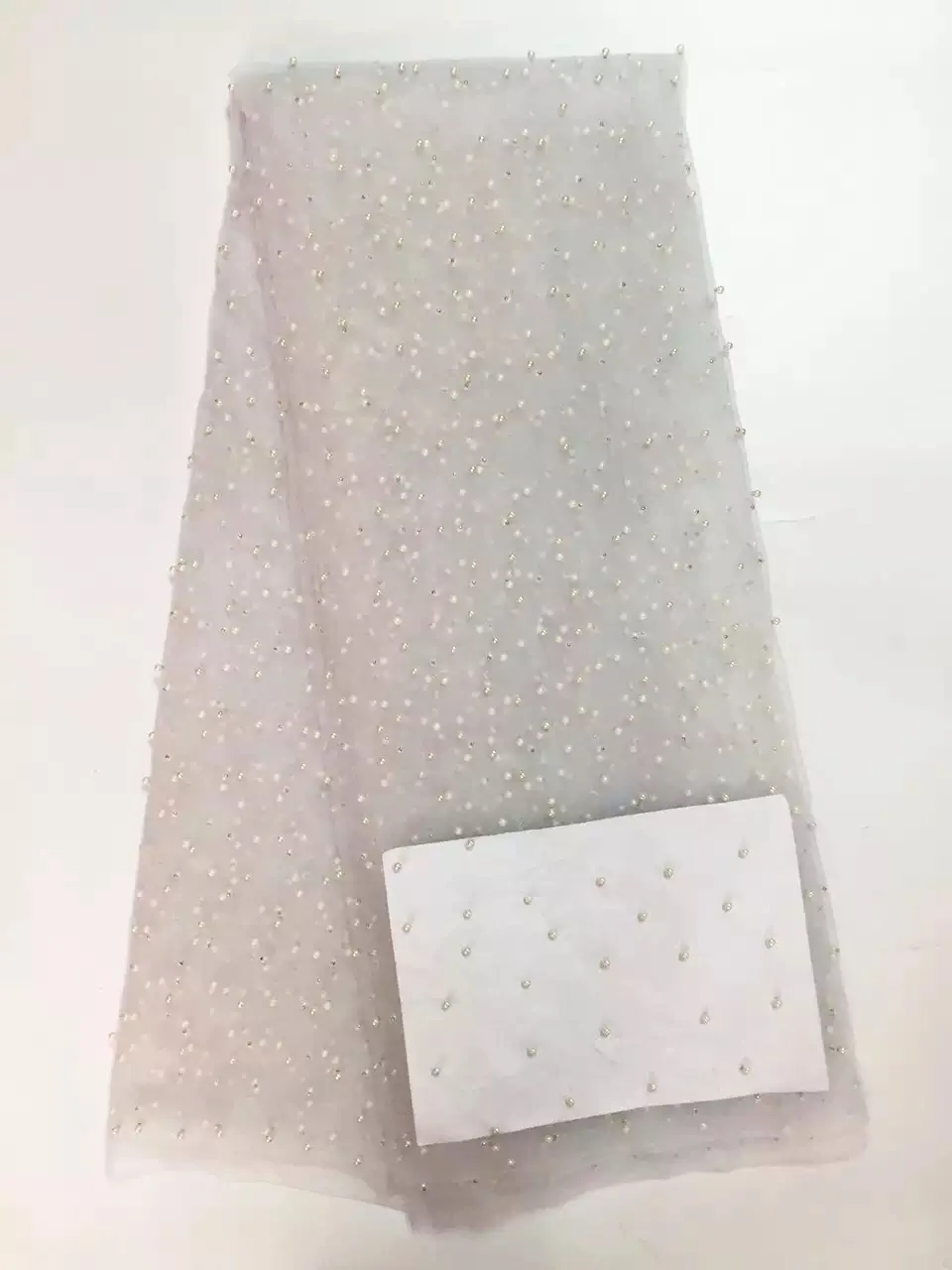 

White African Lace Fabric 2021 French Lace Fabric with Sequins High QualityNigerian Embroidery Lace Fabric for Party Dress
