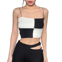 women clothing knit camisole contrasting color charming casual summer sleeveless crop tops streetwear for dates clubs