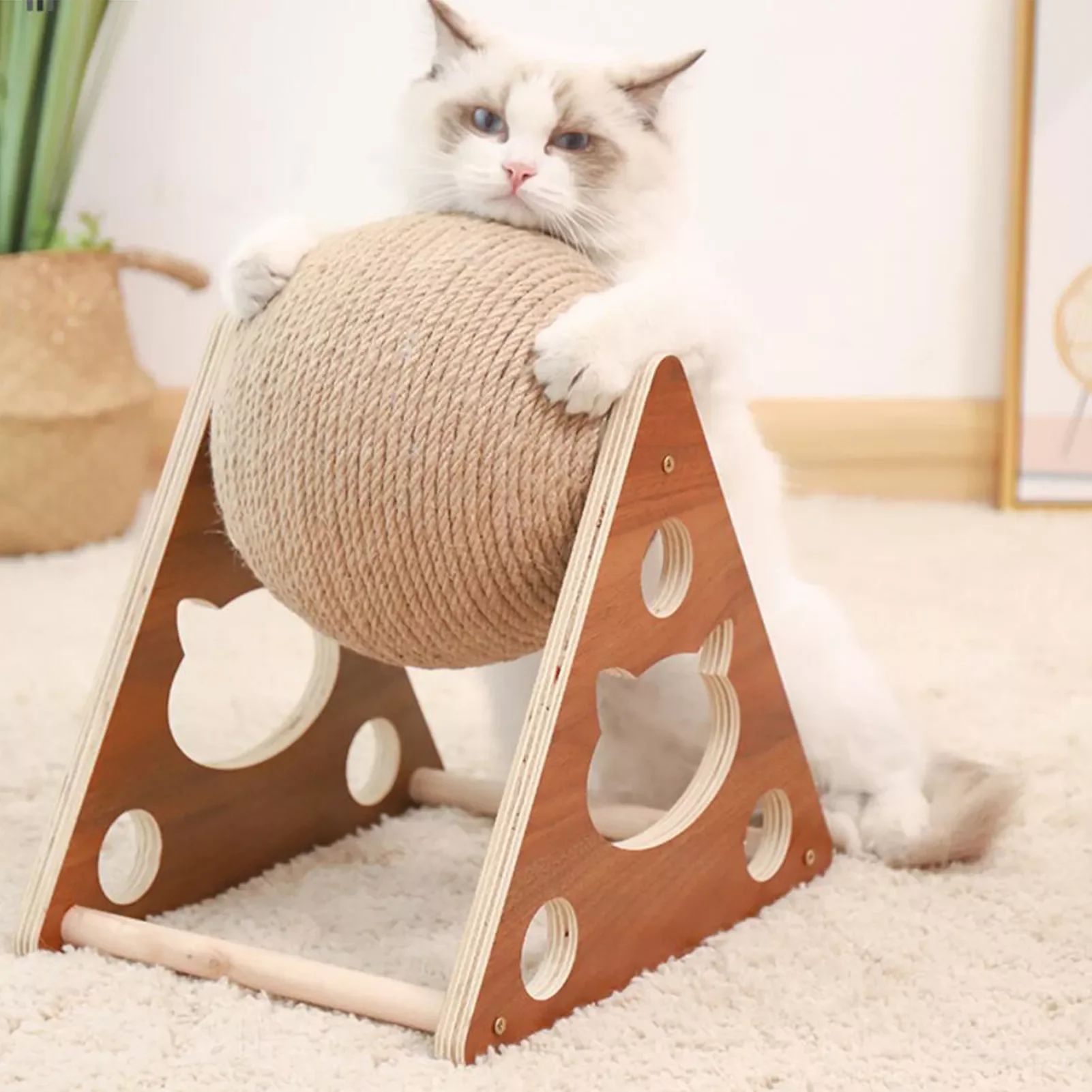 

New Scratching Ball Toy Kitten Sisal Rope Ball Board Grinding Paws Toys Cats Scratcher Wear-resistant Pet Furniture Supplies
