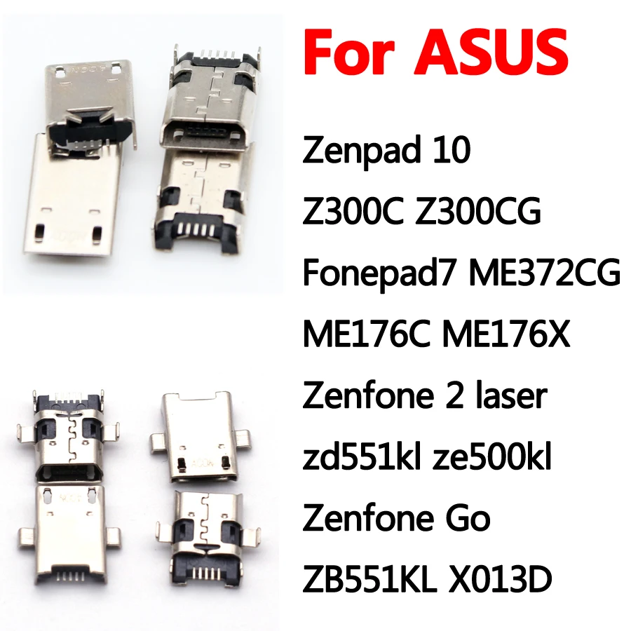 Разъем Micro USB для зарядки ASUS Zenpad 10 Z300C Z300CG P023 8,0 Z380 Z380 Z380C Fonepad 7 ME372CG K013, 50 шт.