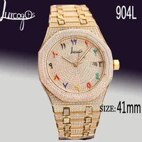 full diamond crystal diamond mens watch automatic mechanical diamond watch 41mm life waterproof sapphire stainless steel watch