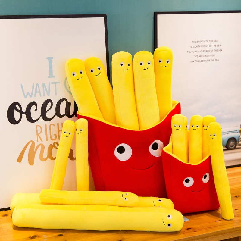 

Симпатичная мягкая подушка в виде гамбургера с картошкой фри, 30/40 см, мягкие плюшевые игрушки, подушка для сна для офиса, домашняя комфортная...