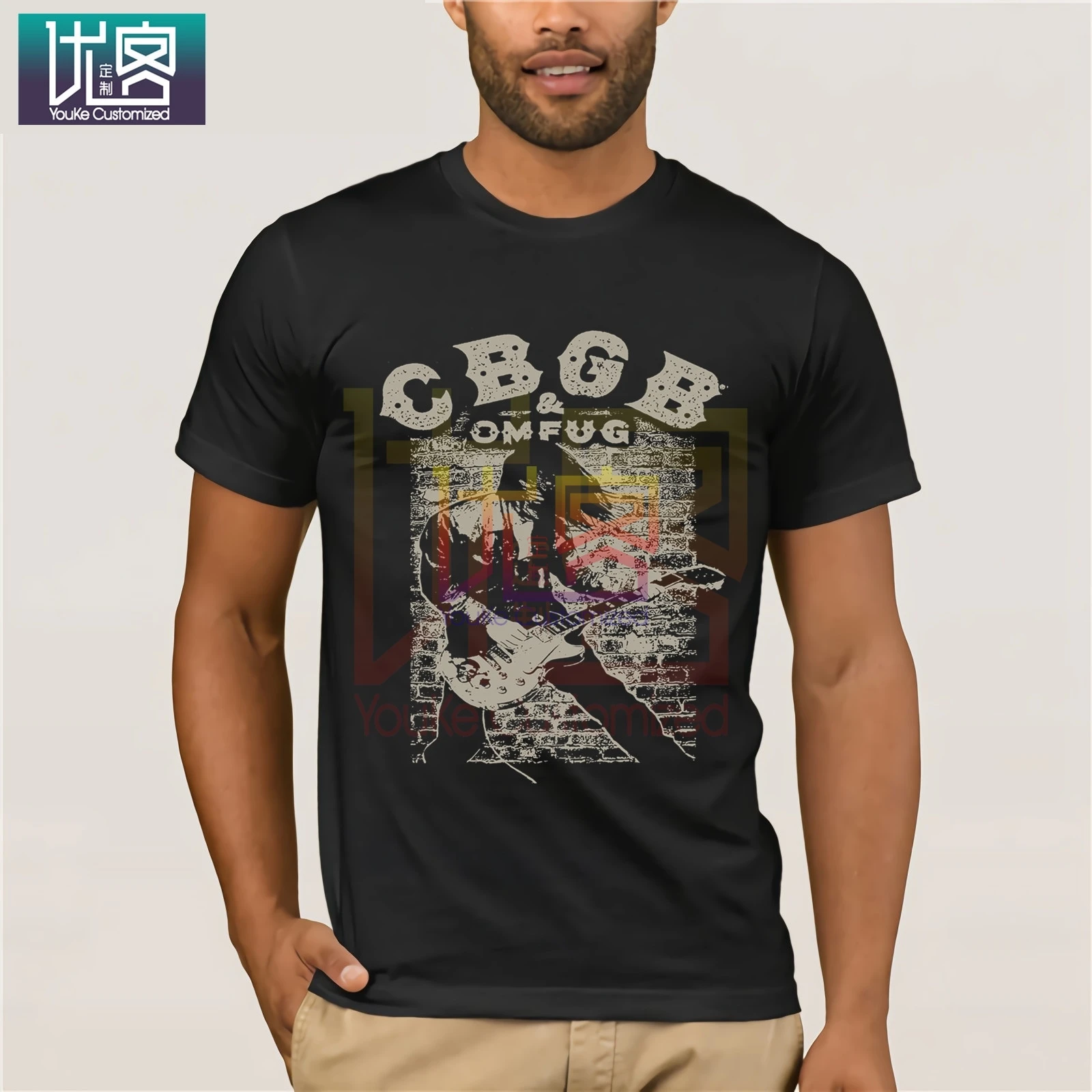 CBGB Rock N Roll Музыкальный клуб дом подземной рок гитары взрослая футболка O-образный