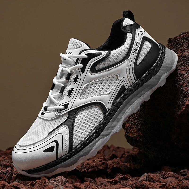 Туфли мужские на толстой подошве дышащие с высоким голенищем модные всесезонные