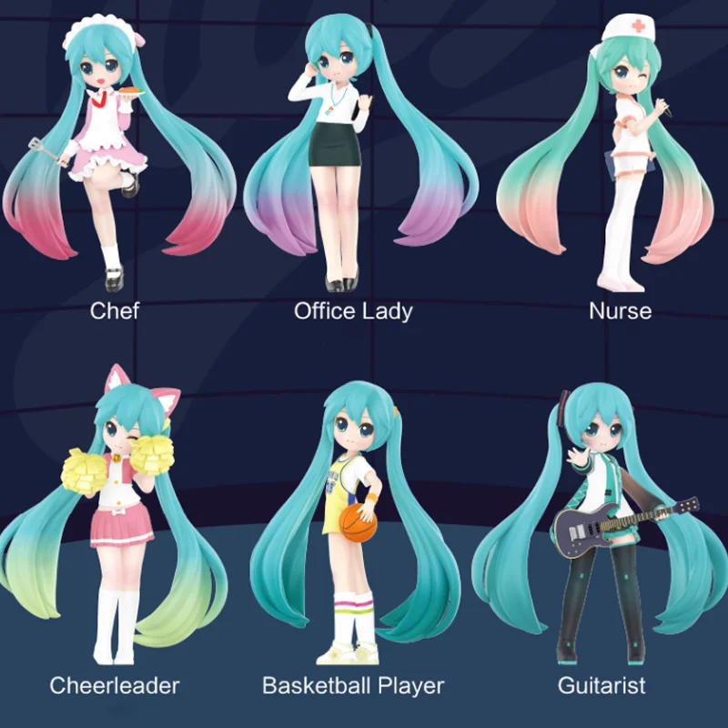 

Оригинальные фигурки героев аниме Hatsune Miku Cheerleader, серия моделей экшн-фигурок, карьерная сцена из ПВХ, искусственные игрушки на день рождения,...