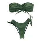 Женский Купальник, новинка 2022, комплект бикини, Женский Купальник, однотонный Купальник из двух частей, женская пляжная одежда, Женский Купальник