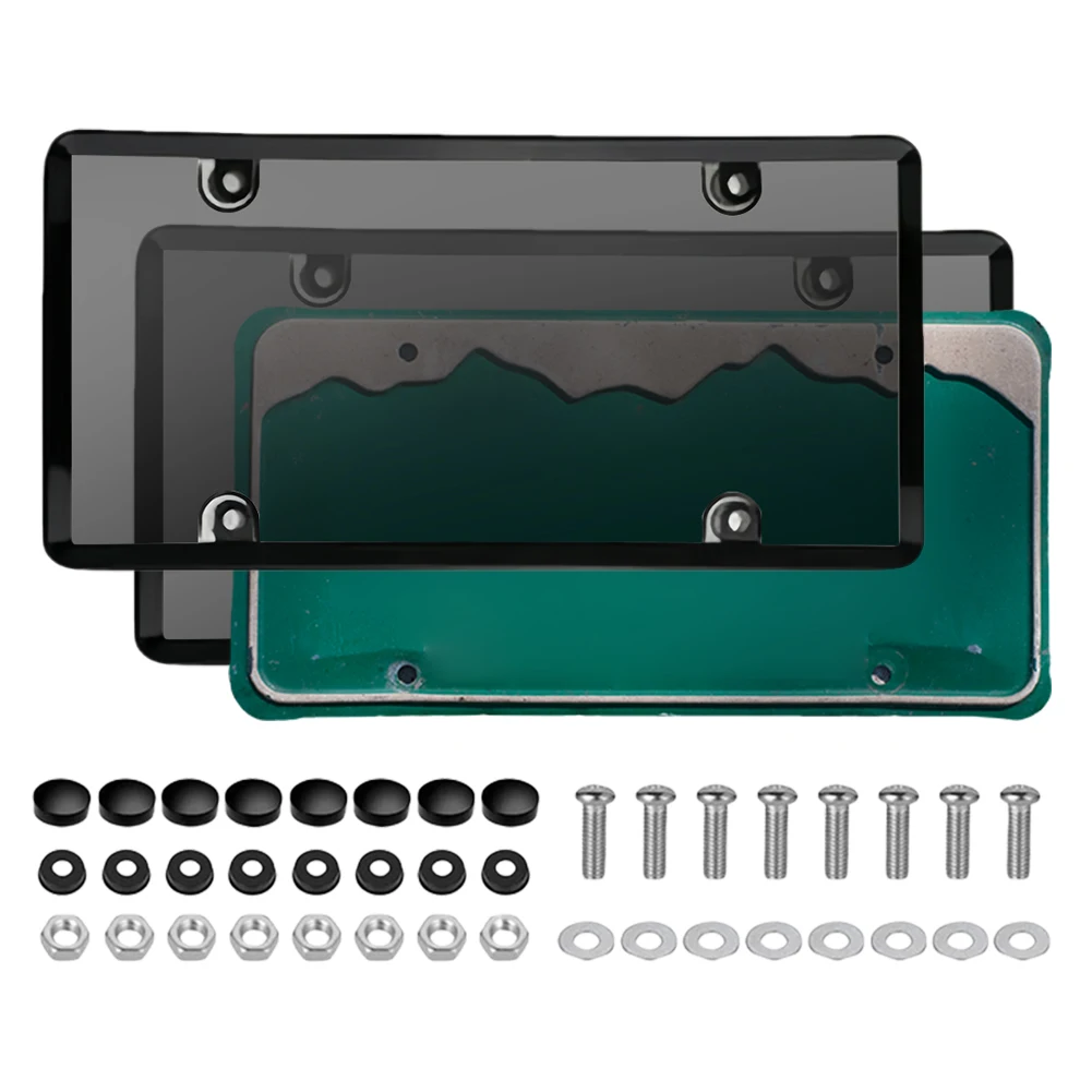 2 шт. прозрачные плоские защитные крышки для номерного знака с винтами