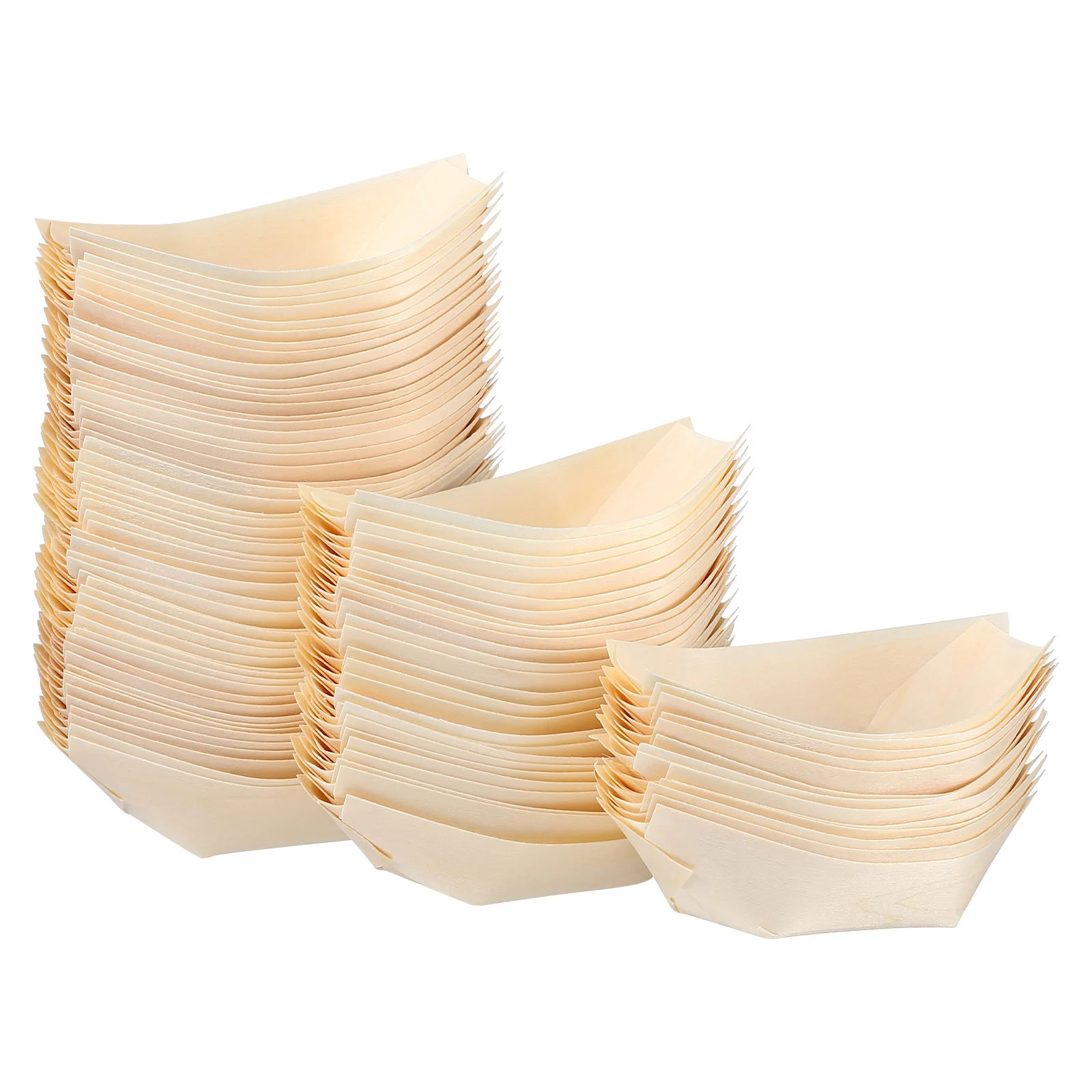 100 Pcs Disposable Sushi Wood Boat Plates Food Container Serving Tray Dishes Tortilla Press