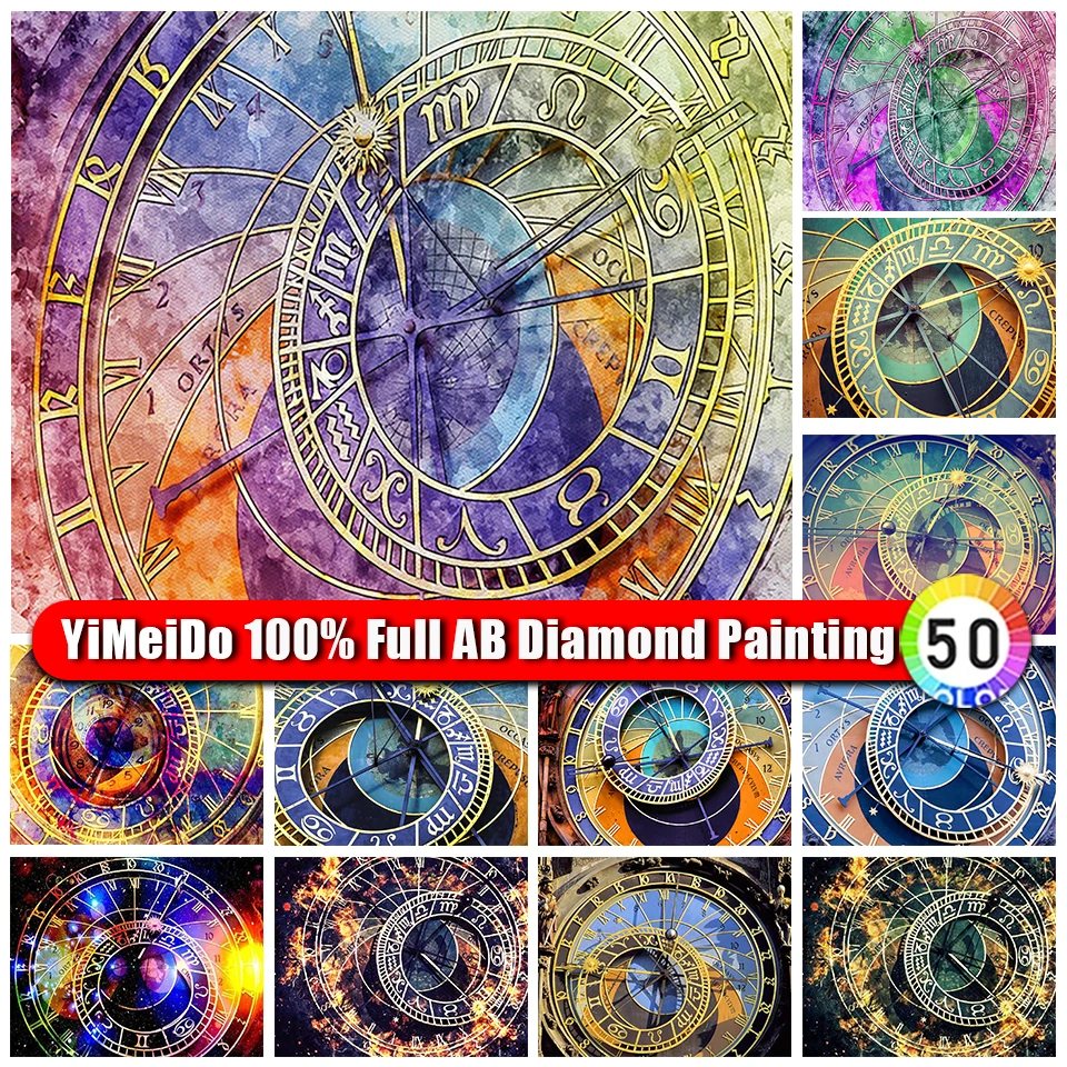 

Алмазная живопись YiMeiDo 100% AB, часы, созвездия, сделай сам, Алмазная мозаика, вышивка, пейзаж, полная Алмазная вышивка крестиком, рукоделие
