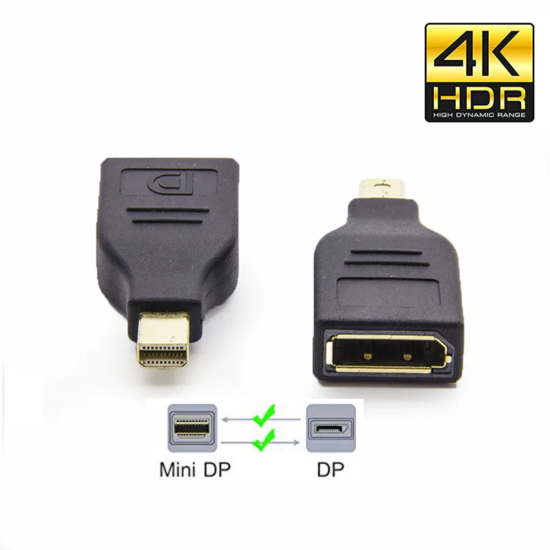 

Nku 4K 1080P DisplayPort 1.2 Adapter DP Female To Mini DisplayPort Male Converter MiniDP To DP Connector for Dekotop PC Monitor