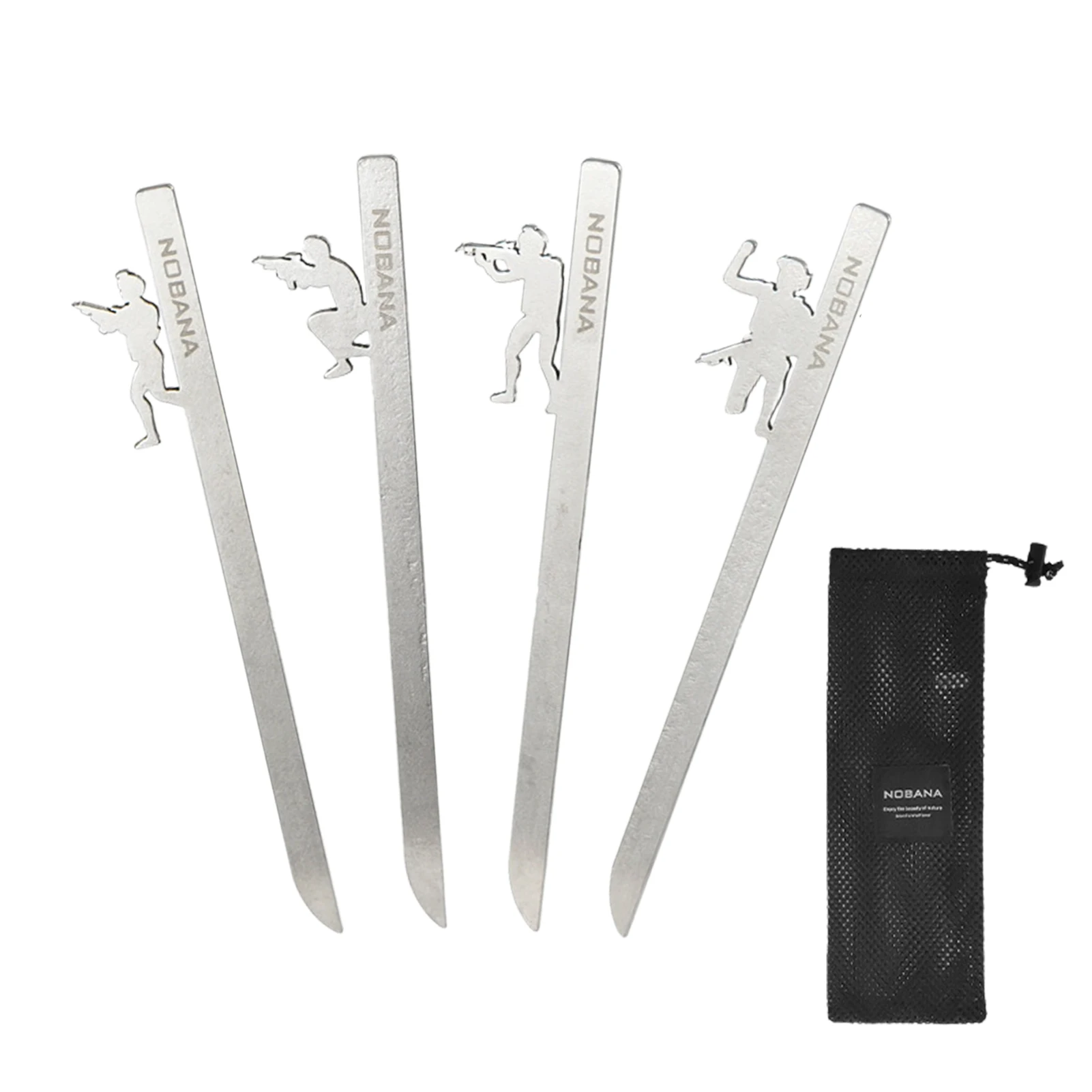 

4pcs Tent Stakes Heavy Duty Garden For Yard Non-Rust Camping Family Tent Pop Up Yard Stakes Tools Heavy Duty Ground Pegs With A