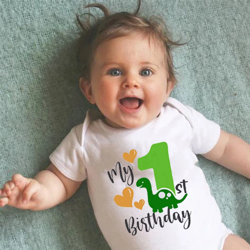 

One-pieces Baby Clothes Newborn Baby Girl Bodysuit Baby Boy Clothes My 1st Birthday Letter Print Baby Clothes Unisex Baby Wear