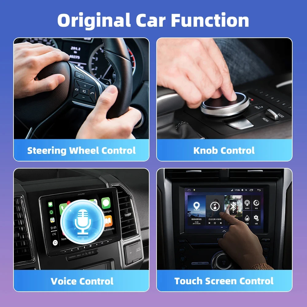 Автомобильные интеллектуальные системы EKIY 2 в 1 беспроводной ключ CarPlay