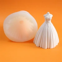 3d skirt princess dress shape cake mold silicone fondant cake decorating baking tools wedding dress silicone candle mould