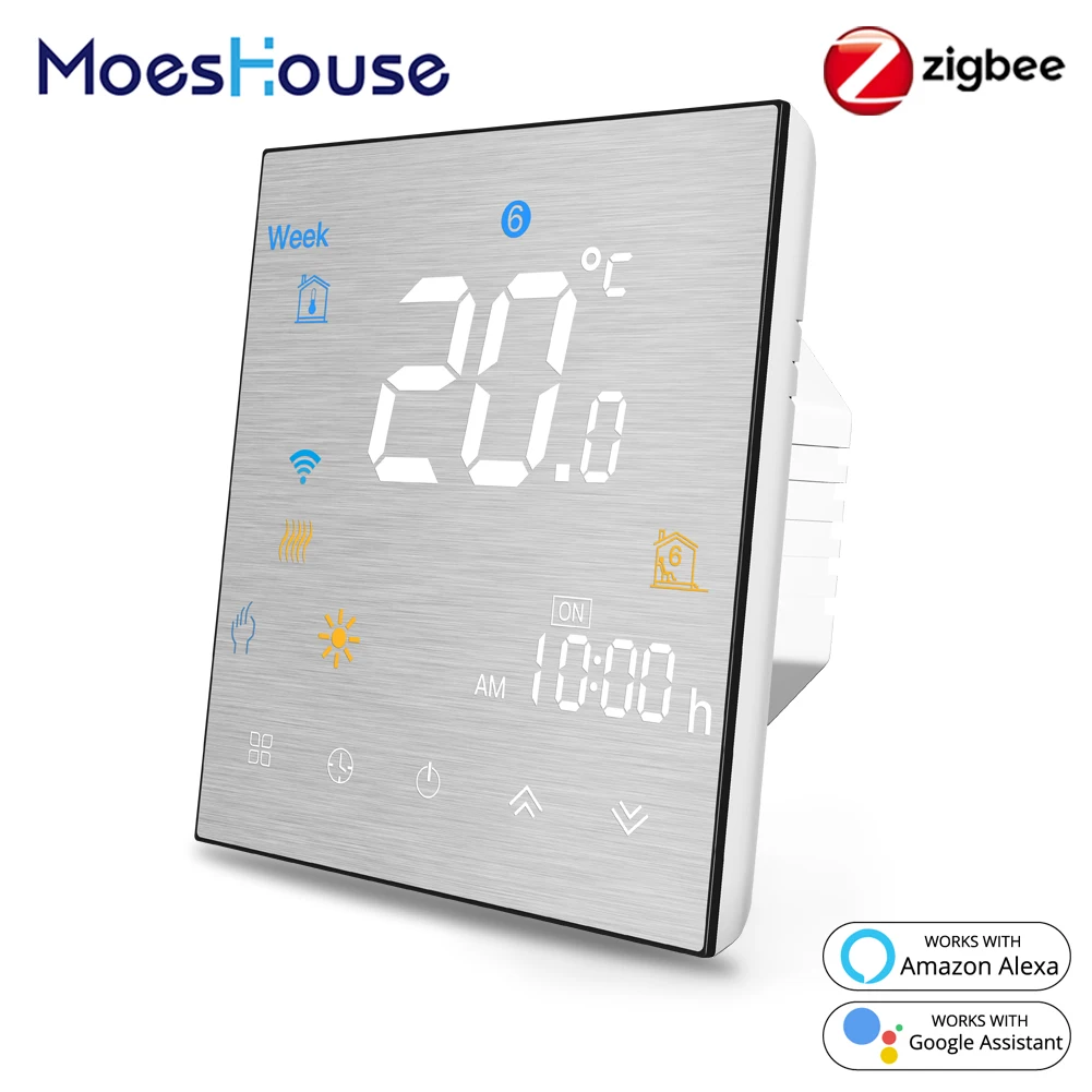 

Умный термостат MoesHouse Tuya ZigBee, умный нагреватель пола/воды/газа, матовая панель 2MQTT Alexa Google Smart Life