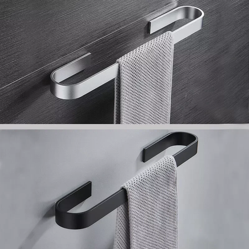 

Towel Holder Towel Rack Hanger Waterproof Wall Mounted Single Bar Hanging Rack Organizer Kitchen Bathroom Storage Shelf