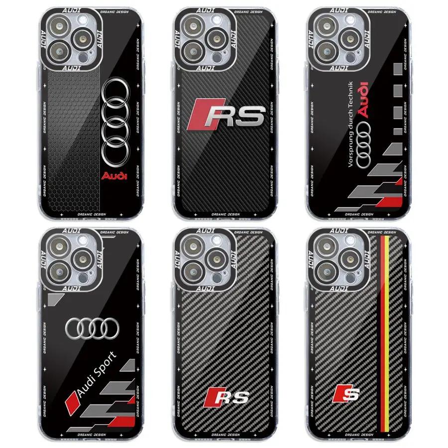 Мягкий угловой чехол с логотипом автомобиля A-Audi для Xiaomi Redmi Note 13 11 12 Pro 10 10T 11S 9T 5G 9 12s