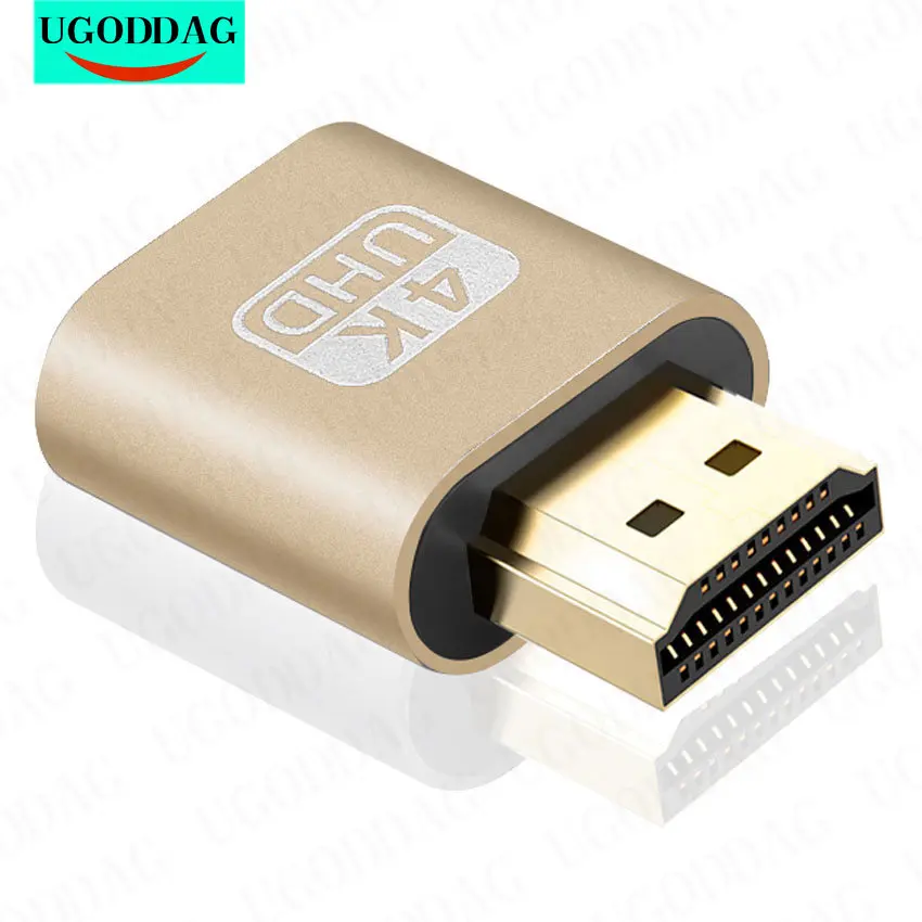 

1 шт., адаптер виртуального дисплея VGA, совместимый с HDMI, 1,4 DDC EDID, муляж штепсельной вилки, Безголовый призрак, Фотокарта, блокировка пластины