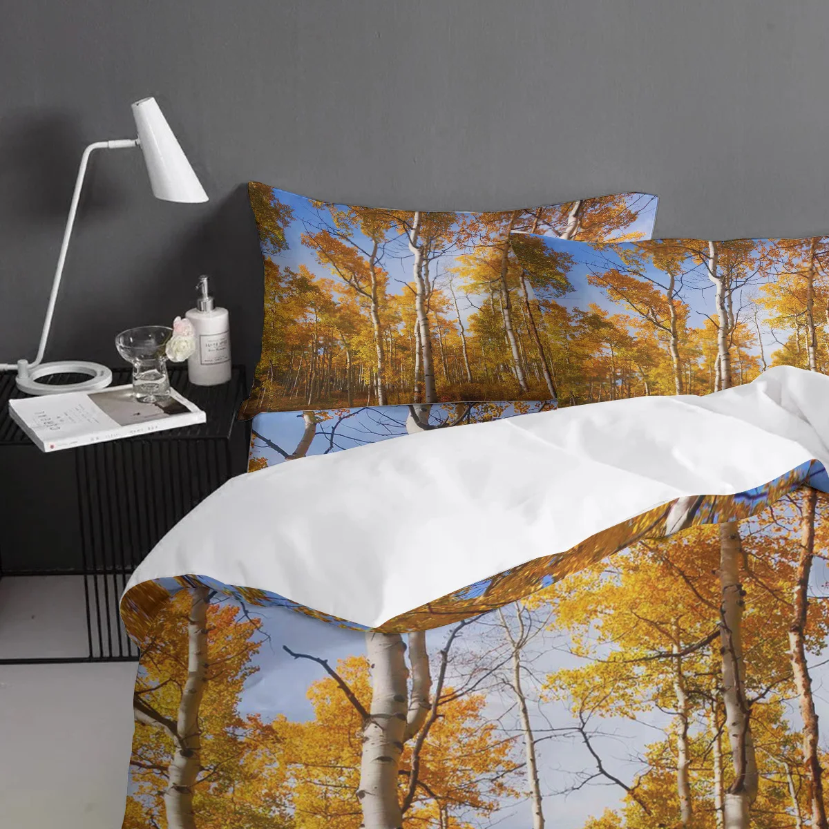 Осенний комплект постельного белья с изображением березового леса постельное