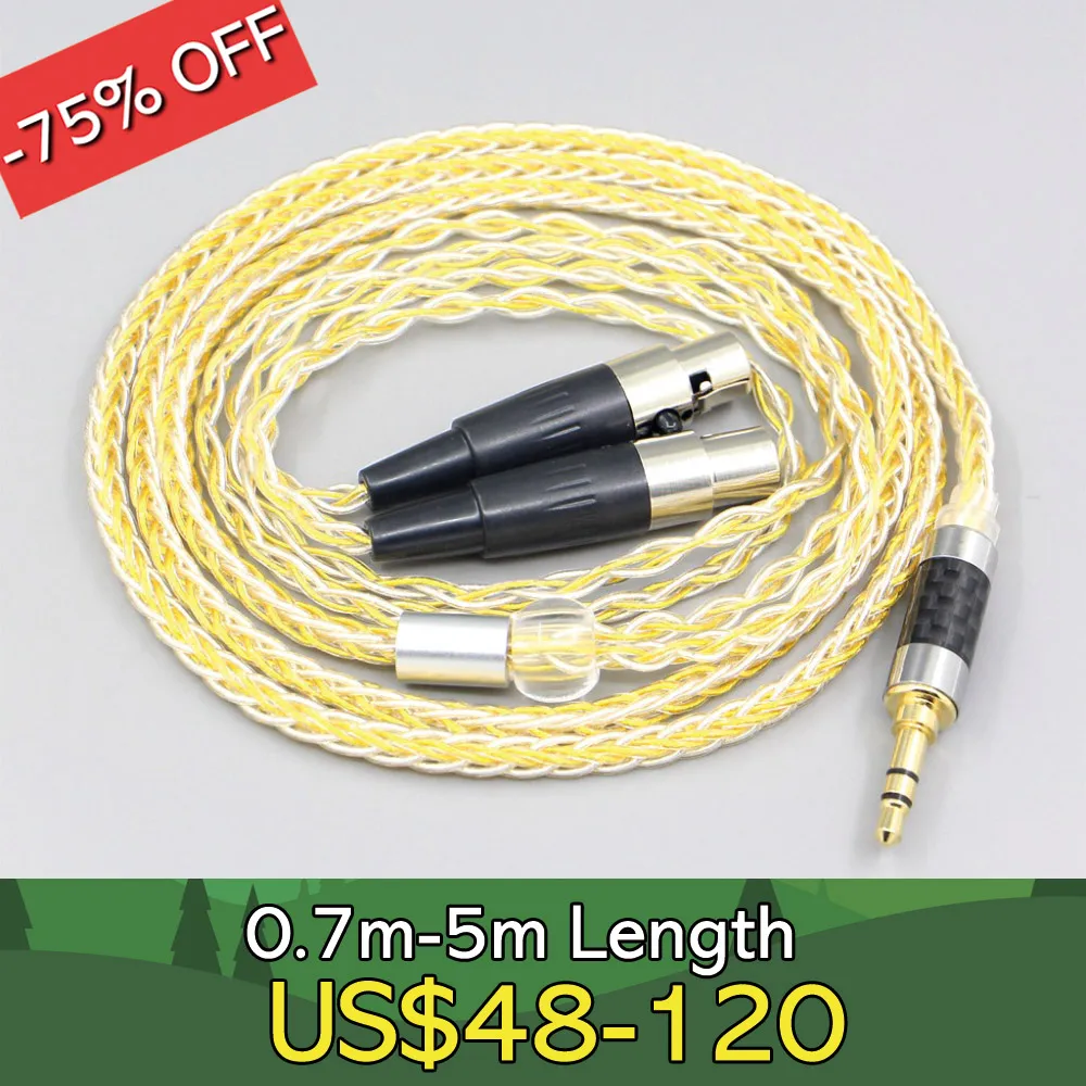 

8 Core Silver Gold Plated Earphone Cable For Aeolus Atticus Auteur Blackwood Eikon Ori Verite Vibro Headphone LN007331
