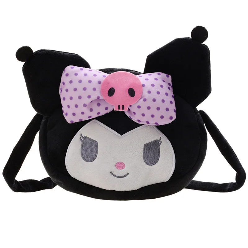 

Japanese Cute Cartoon Anime Kuromi Messenger Bag 2022 New Girl Heart One-shoulder Plush Bag Portable Coin Purse Birthday Gift
