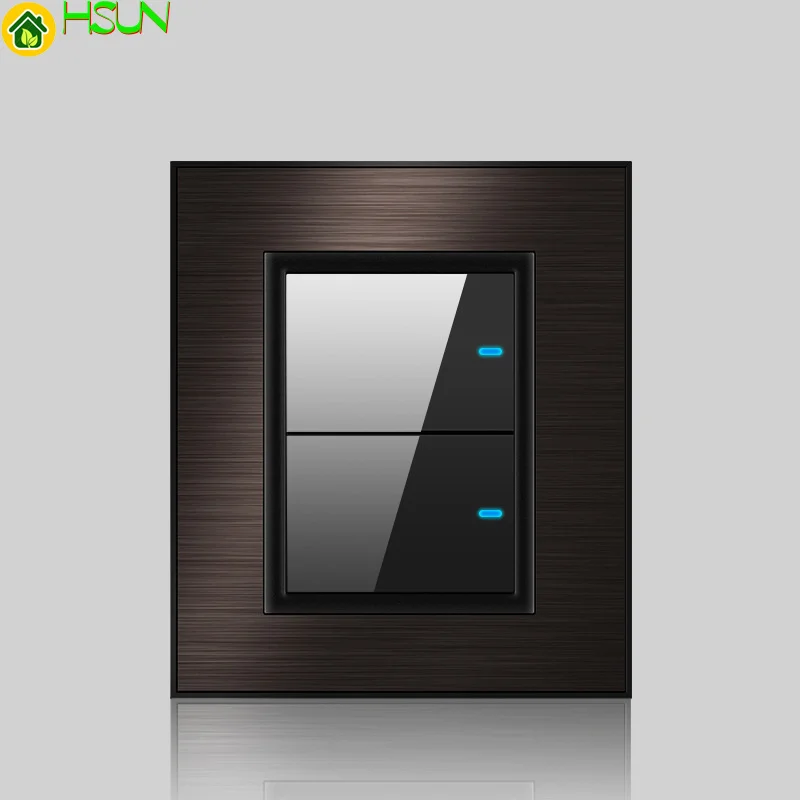 

86 type Stainless Steel Panel Switch13A EU socket with USB British standard European switch panel international Brown led light