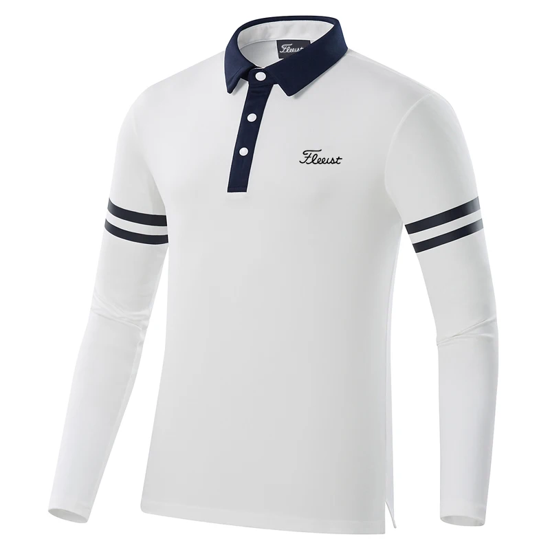 2023 Spring Golf Clothing Men Breathable Quick Dry Outdoor Sports Sweat Absorption Long Sleeve Polo Shirt Tide Top