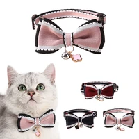 bow cat collar dog small dog collar cute pet bell collar pet accessories double bow bell collar 2022latest trends
