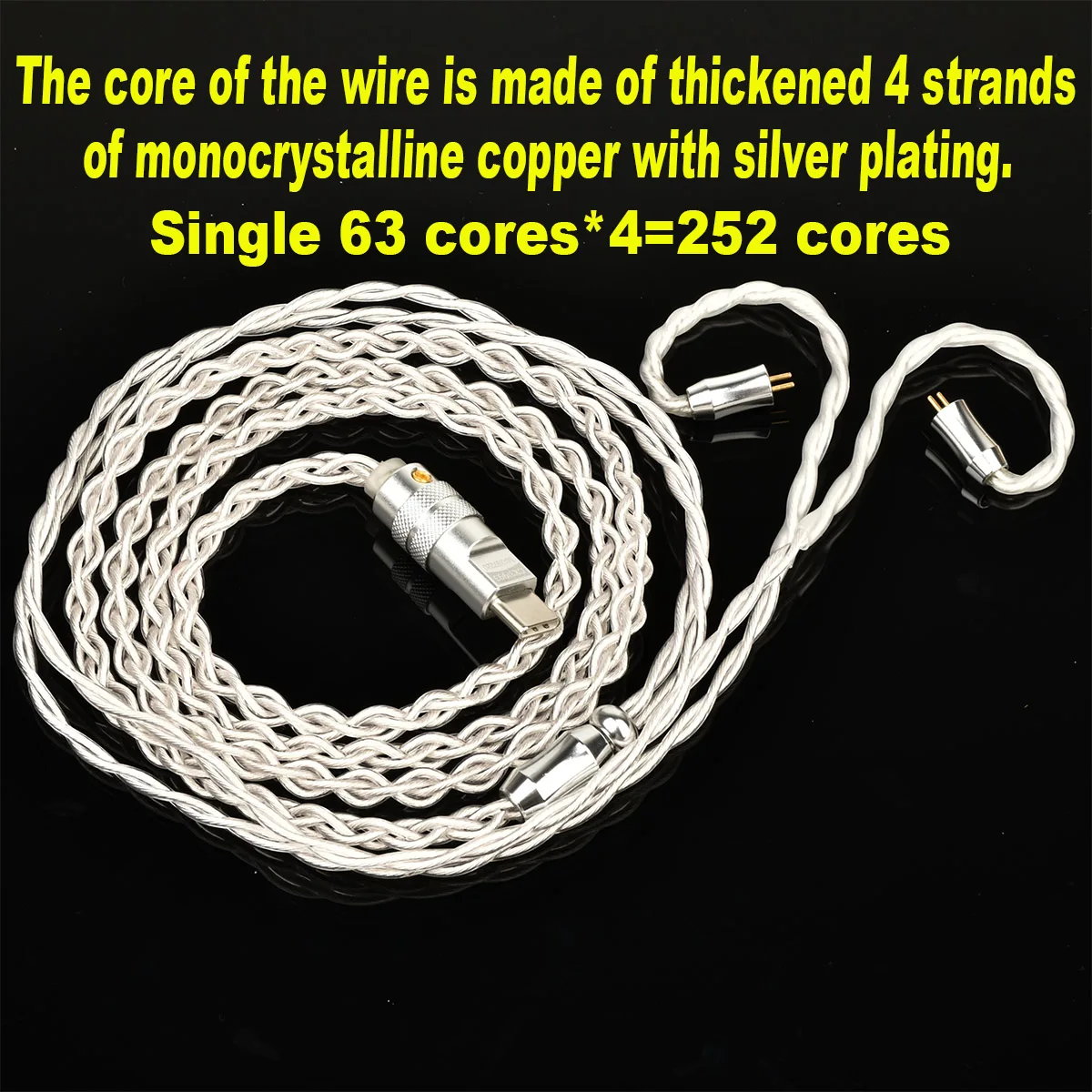 Кабель для наушников Tiandirenhe типа c с CX31993 Max97220 Dual Op Amp DAC 4 Strand Bold Cable Mmcx 0,78 Ie900 IE80 QDC ZSN (art.: 3920c79f6aa85) - 3920c79f6aa85