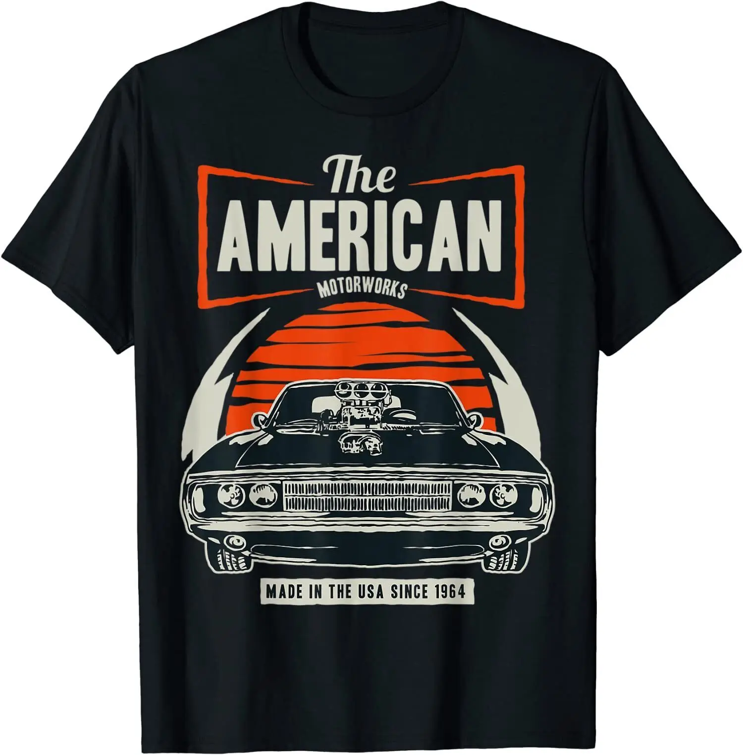 

Classic American Muscle Cars Novelty O-Neck Cotton T Shirt Men Casual Short Sleeve Tees Tops Harajuku Streetwear