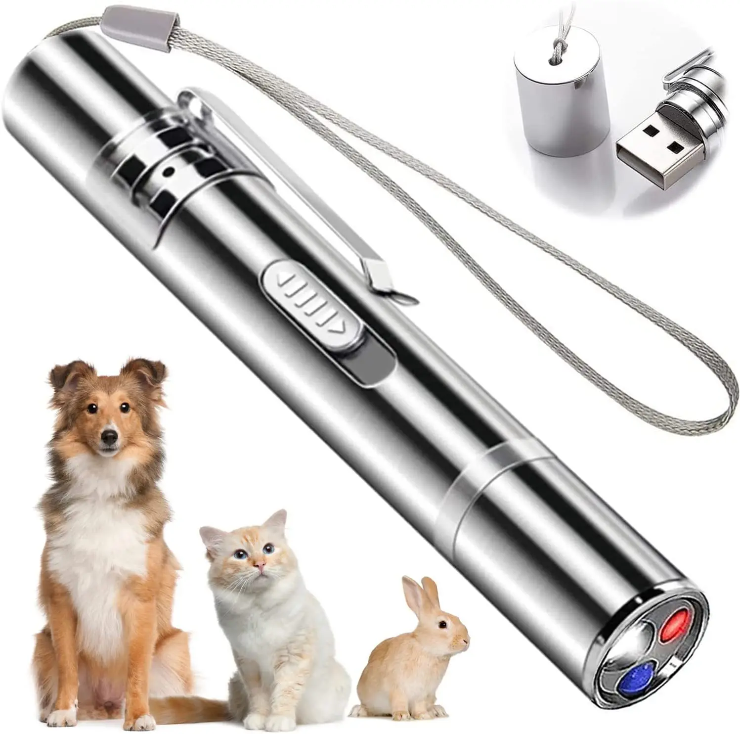 

usb charging laser Cat teasing stick Multi-pattern purple light Amazon Cat toys Pet supplies toy cat teasing pen