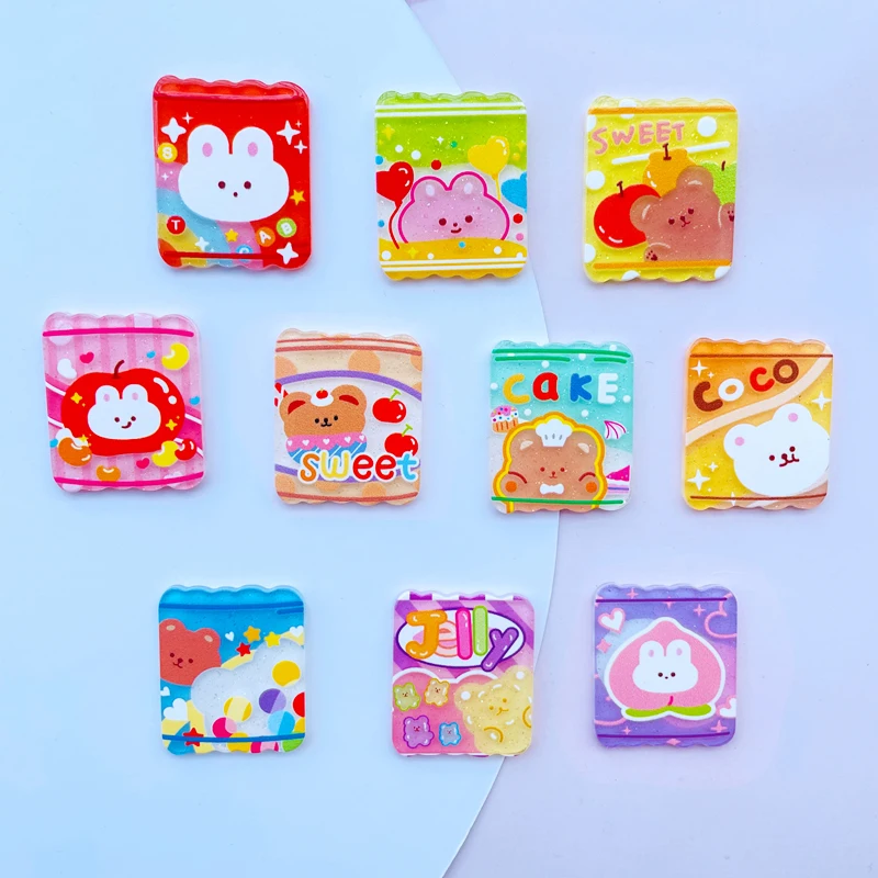 10 шт. новые милые Мультяшные животные конфеты с плоским основанием акриловые