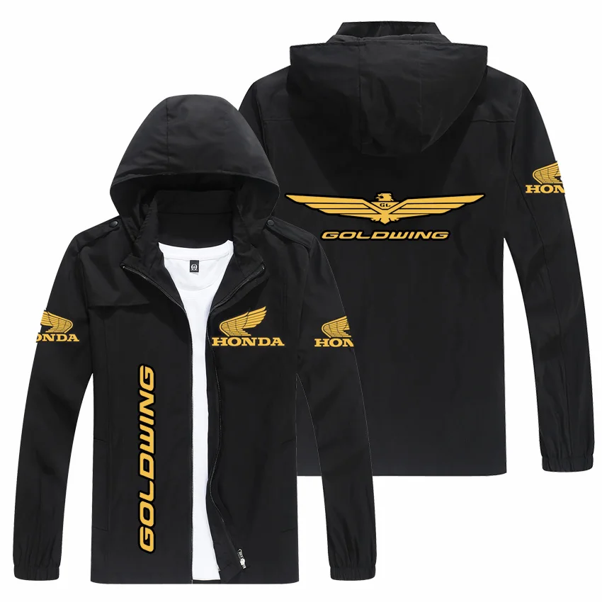 

2022 New Honda GOLDWING Print Men Jackets Woman Casual Windbreaker Bomber Jacket Hip-Hop Fashion Hooded Motorcycle Jacket Coats