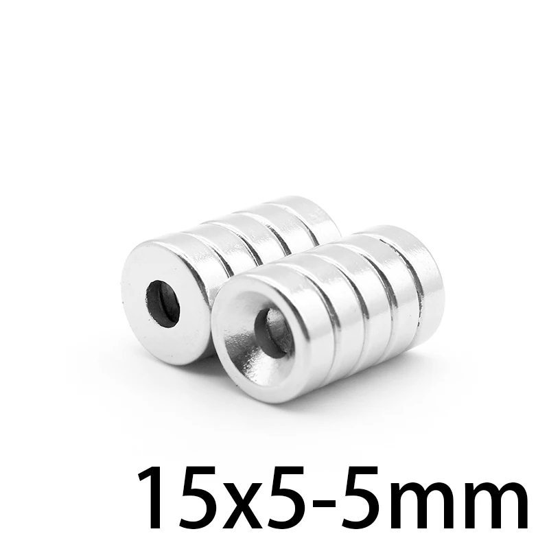 

5/10/15/20/30/50PCS 15x5-4 Disc Search Magnet 15*5 mm Hole 5 mm Round Countersunk Permanent Neodymium Magnet 15x5-4mm N35 15*5-5