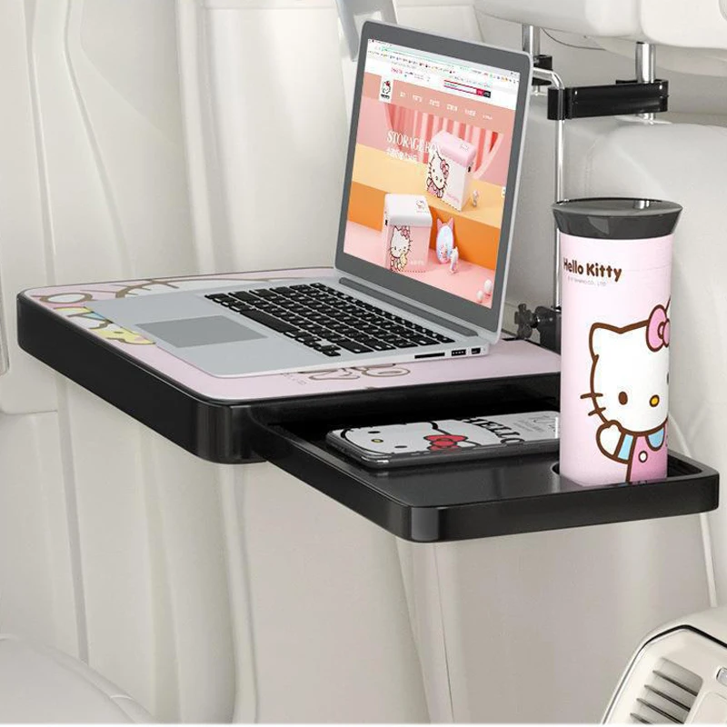 

Sanrio Hello Kittys Автомобильная маленькая настольная доска Мультяшные животные складной стол задний ряд обеденный стол заднее сиденье компьютерный стол