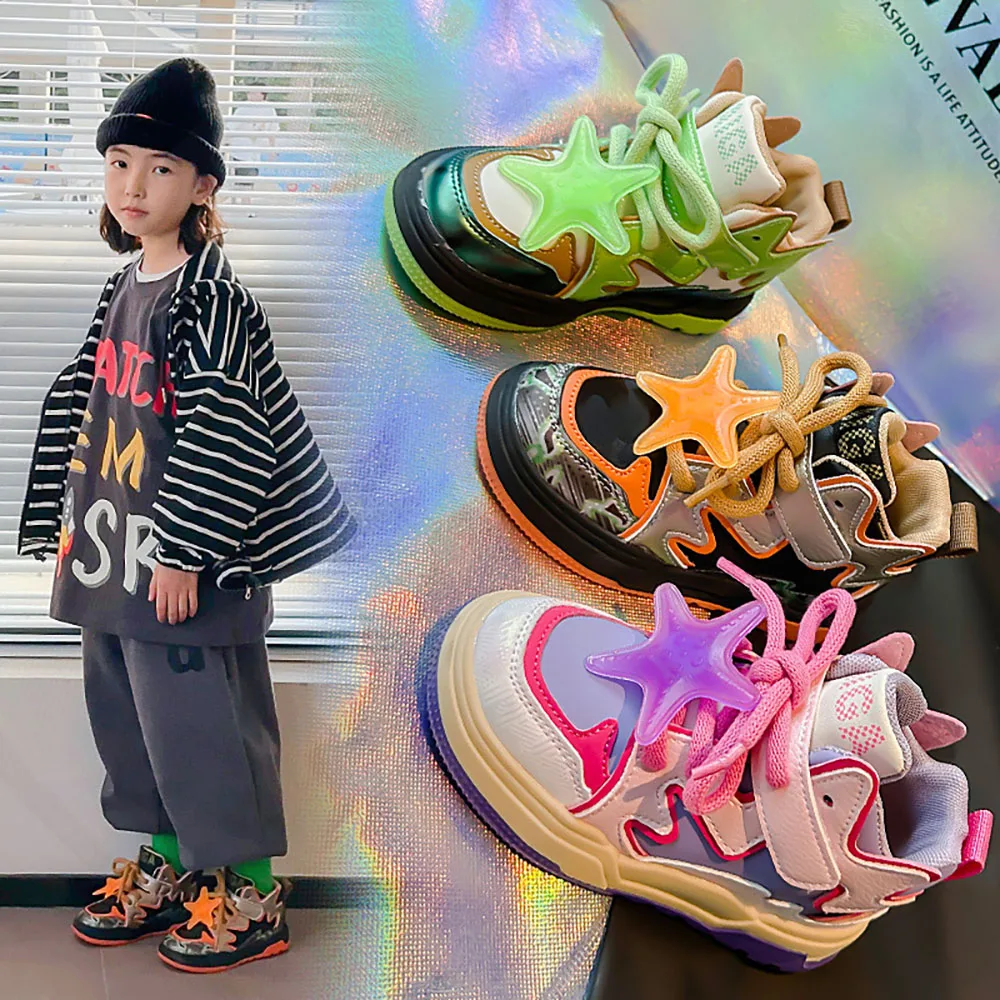 

Trend Fashion Sneakers For Kids Spring Autumn Running Footwear Anti-slippery Breathable Boys Girls Skate Shoes Hiking Footwear