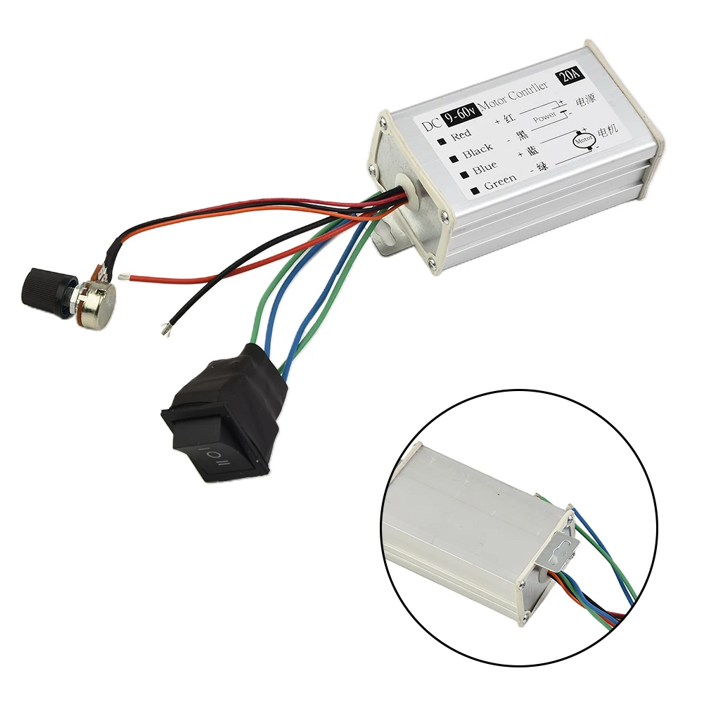 

PWM DC Brush Motor Stepless Variable Speed Controller Switch 12V 24V 48V 60V 20A 25kHz CCM5S Motor Speed Regulator Controller