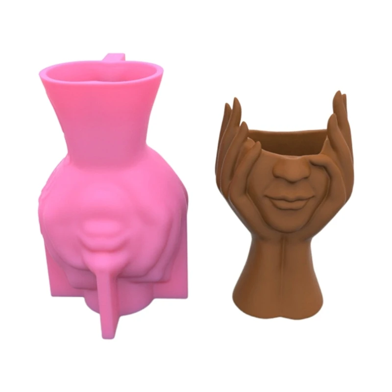 

652F Flower Pot Silicone Mold Concrete Succulent Planter Mould DIY Holder Mold