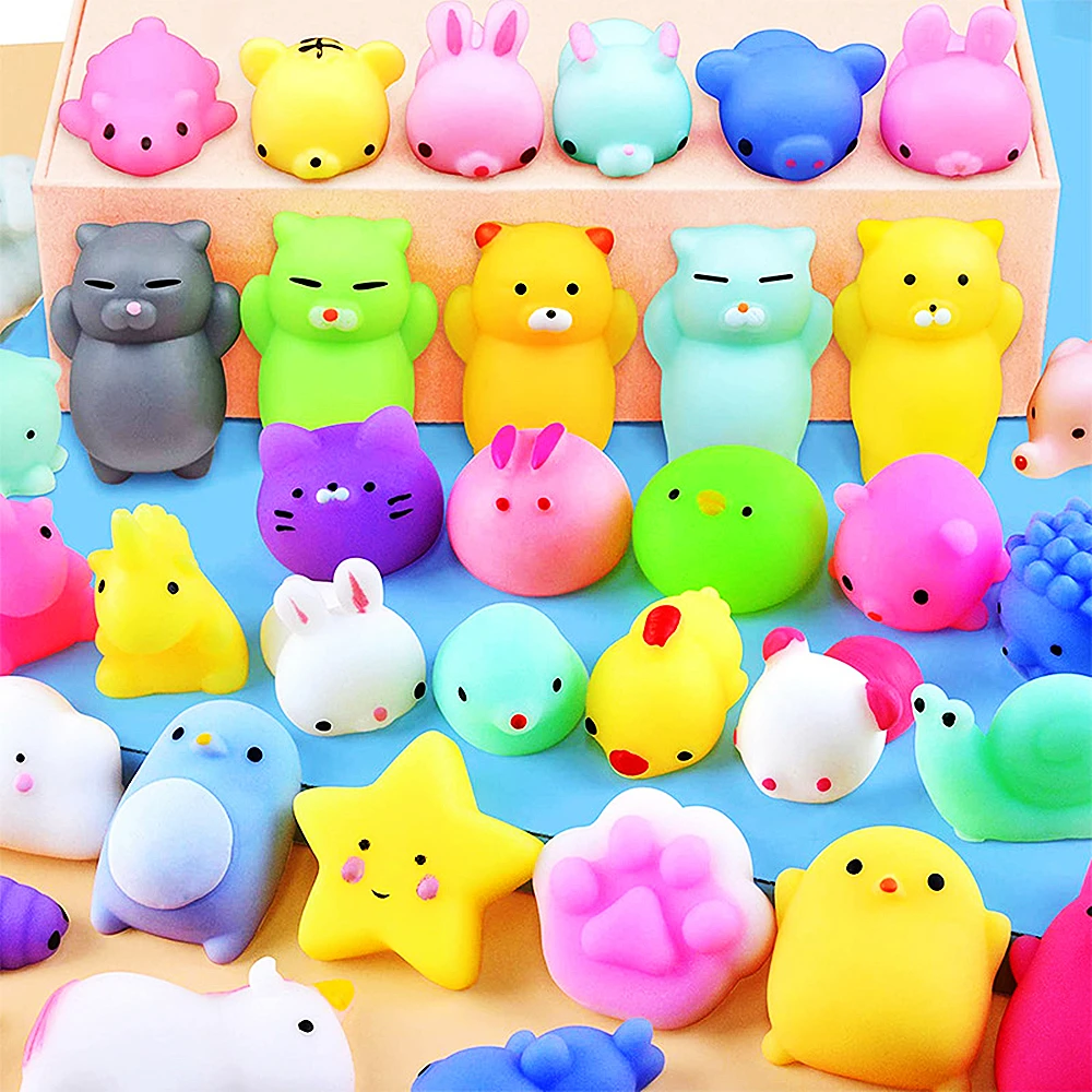 20/30/50PC Cute Cartoon Animal Stress Relief Toys For Boys Girls Birthday Party Favor Piñata Filler Carnival Kids Party Supplies
