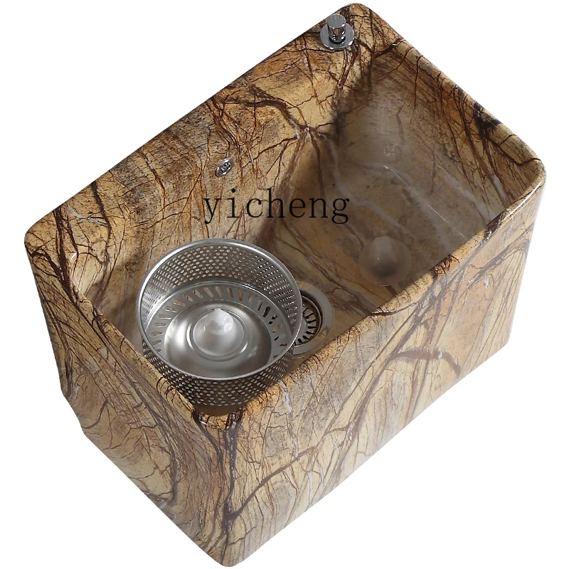 

YY Marbling Art Balcony Outdoor Double Drive Countertop Faucet Mop Sink