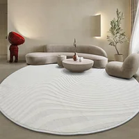 Nordic Wool Blend Round Rug Bedroom Modern Light Luxury Carpet Living Room Home Decor Sofa Coffee Table Thicken Floor Mat