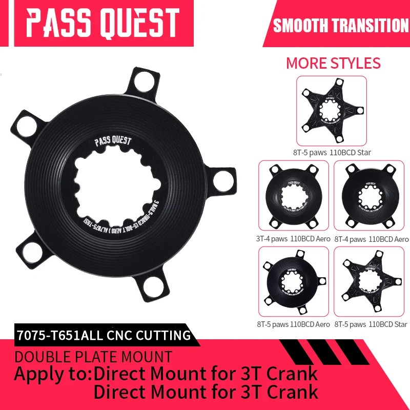 PASS QUEST Bicycle riding GXP four claw/five claw 110bcd/130BCD pressure plate crank Chainring road bike disc claw power device