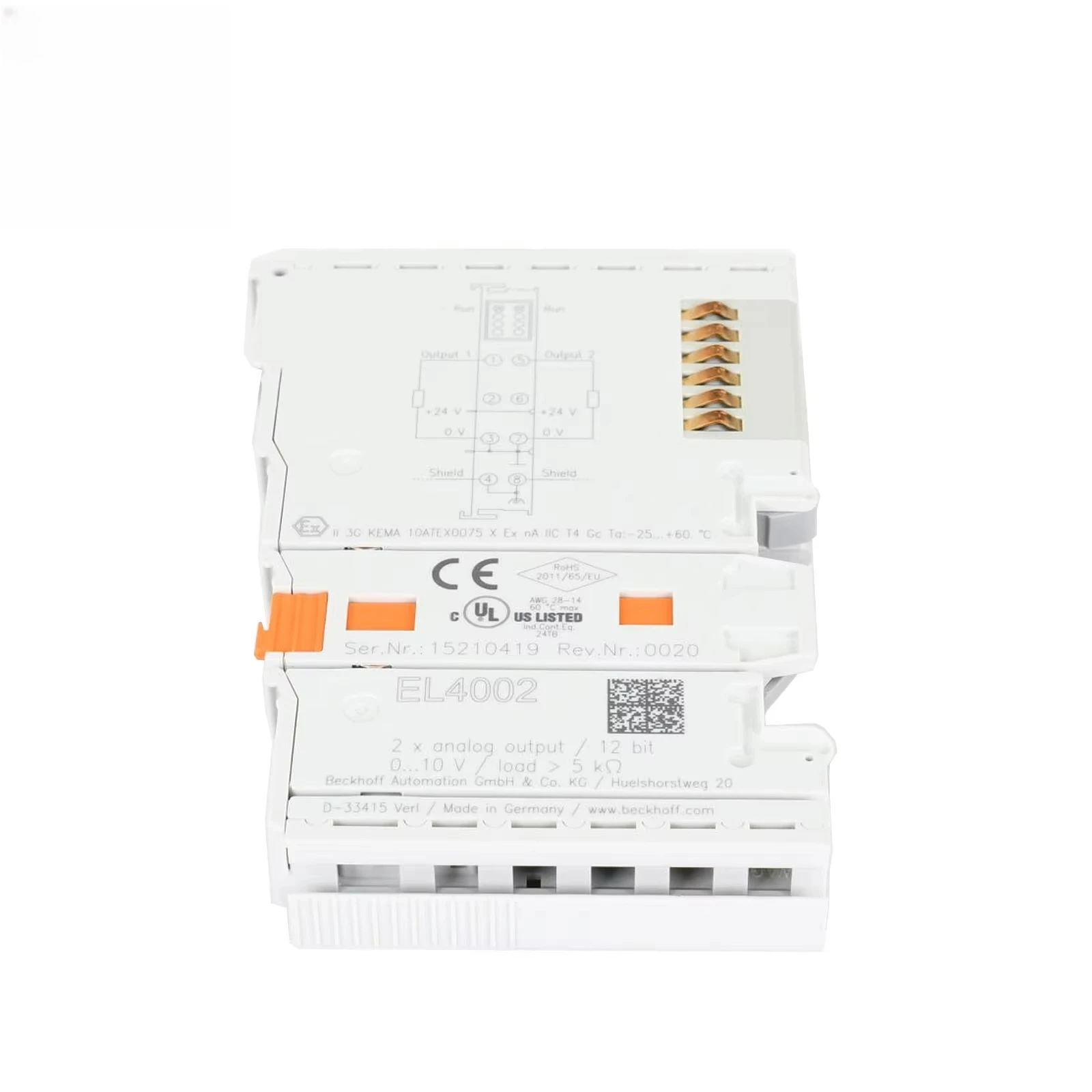 Фото Совершенно новый оригинальный терминальный модуль Beckhoff EL4002 EtherCAT, электрическое оборудование, контроллер ПЛК на складе №1