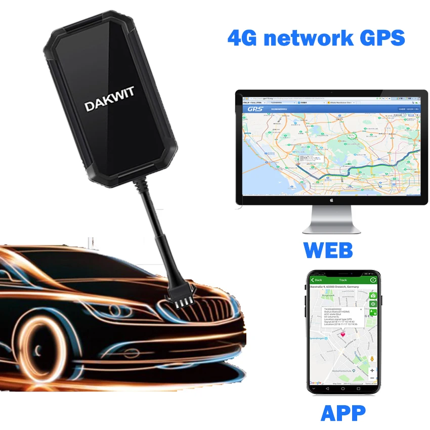 DAGPS Lte 4g Gps car Tracker Device Vehicle Tk300 For Car Tracker Stop Engine Acc Detect Free App Working world