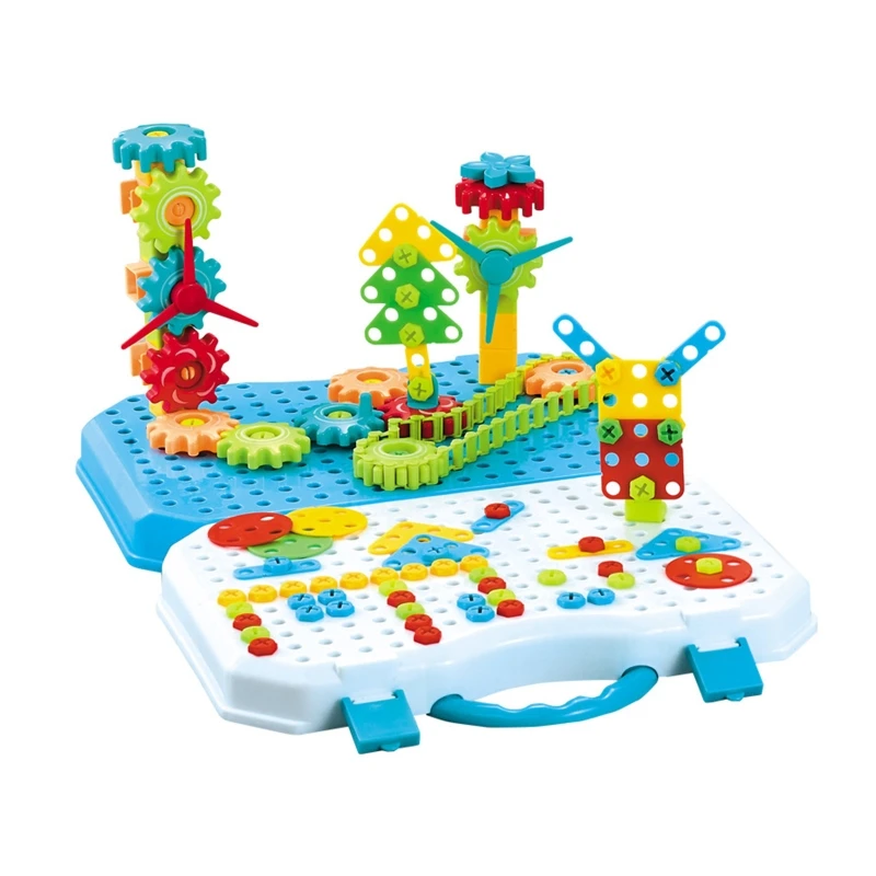

Q9QB Creative Carpenter Busy Board STEM Building Toy Early Learning Toy Engineering Block Toy Activity Center Easter Supplies