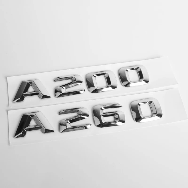 

3D ABS выпуклая хромированная Серебряная задняя багажная бейдж буквы эмблема наклейка A200 A260 Автомобильная наклейка для Mercedes Benz W176 автомобиль...